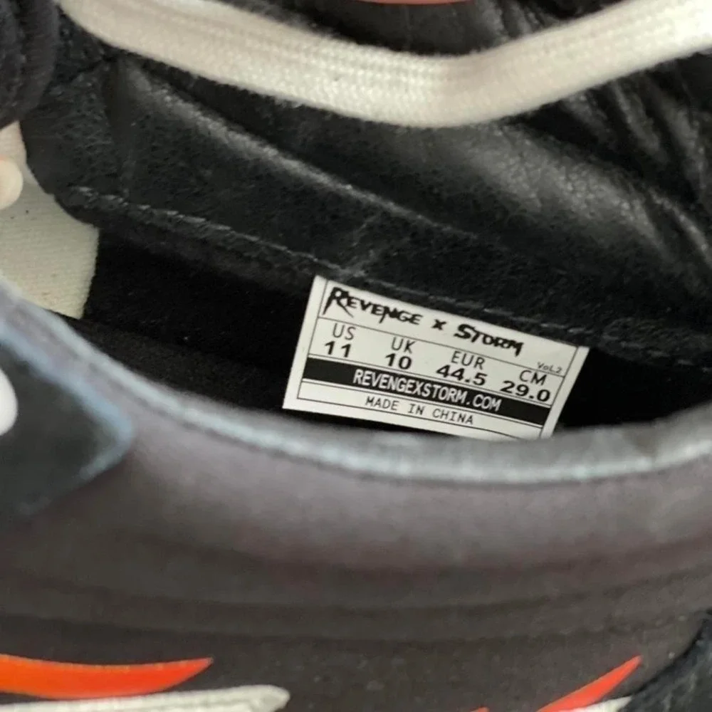 Revenge x Storm Vol 2 Hi Top Black Flame Skate‎ Shoes Mens Size 11 New